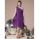 Sleeveless Dropped One-Shoulder Chiffon Knee-length Purple A-line Flowers Bridesmaid Dress