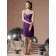 Sweetheart Purple Empire Chiffon Backless Sleeveless Ruched-Ruffles Column-Sheath Knee-length Bridesmaid Dress