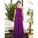 Sleeveless Zipper-Back Satin Ruched-Ruffles Floor-length Purple Empire A-line One-Shoulder Bridesmaid Dress