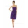 Empire Sleeveless Bateau Purple Short-length Satin Column-Sheath Ruched Backless-Zipper-Back Bridesmaid Dress