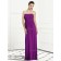 Column-Sheath Bateau Purple Sash-Ruched-Ruffles Empire Backless-Zipper-Back Sleeveless Floor-length Chiffon Bridesmaid Dress