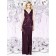 V-neck Floor-length Satin Empire Zipper-Back Ruched Grape Sleeveless Empire Bridesmaid Dress