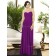 Sleeveless Column-Sheath Purple Ruched-Ruffles Sweetheart-Strapless Backless-Zipper-Back Floor-length Dropped Chiffon Bridesmaid Dress