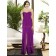 Floor-length A-line Ruched-Ruffles Chiffon Purple Sleeveless Sweetheart-Strapless Empire Backless-Zipper-Back Bridesmaid Dress