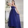 Roya-Blue Zipper Sheath Sleeveless Beading/Ruffles/Crystal/Ribbons Strapless Chiffon Empire Sweep Bridesmaid Dress