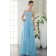 Sheath Sleeveless Chiffon Blue Sweep Natural Beading/Crystal/Ruffles Sweetheart Zipper Bridesmaid Dress