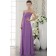 Sweep Sweetheart Natural Chiffon Crystal/Ruffles/Side-Draped Zipper Lilac Sleeveless Sheath Bridesmaid Dress