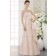 Sleeveless Strapless Indy-Pink Sheath Natural Flowers/Side-Draped Satin Sweep Lace-up Bridesmaid Dress