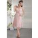 Chiffon/Elastic-Silk-like-Satin Sleeveless Natural Princess Zipper Straps Flowers/Ruffles Pink Short-length Bridesmaid Dress