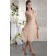 Sheath Natural Chiffon/Elastic-Silk-like-Satin Zipper Pearl-Pink Ruffles V-neck Sleeveless Short-length Bridesmaid Dress