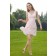 Knee-Length Ruched Natural Pink Sleeveless V-neck Chiffon Zipper A-line Bridesmaid Dress