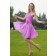 Ruched/Bow Natural Chiffon A-line Sleeveless Zipper One-Shoulder Lilac Knee-Length Bridesmaid Dress