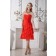 Flowers/Ruched Sweetheart Sleeveless Zipper Chiffon Sheath Natural Red Knee-length Bridesmaid Dress