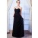 A-line Sleeveless Chiffon Sweetheart Black Natural Ruched Floor-length Zipper Bridesmaid Dress