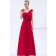 One-Shoulder/Sweetheart Natural Red Chiffon A-line Zipper Sleeveless Floor-length Ruched/Bow Bridesmaid Dress