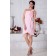 Pink Knee-length Ruched/Flowers/Crystal Chiffon One-Shoulder Zipper Dropped Sleeveless A-line Bridesmaid Dress