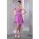 Ruched/Bow A-line Sweetheart Chiffon Sleeveless Knee-length Natural Zipper Lilac Bridesmaid Dress