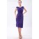 Roya-Blue Ruched/Sequins/Beadin Natural Chiffon Knee-length Sleeveless Sheath Zipper V-neck Bridesmaid Dress