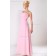 Floor-length Pink Strapless Chiffon Ruched Empire Sleeveless Zipper Empire Bridesmaid Dress