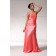Taffeta Sleeveless A-line Natural Ruched Lace-up Strapless Floor-length Red Bridesmaid Dress