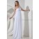 Zipper Empire Floor-length White Chiffon Sleeveless One-Shoulder Empire Ruched/Flowers Bridesmaid Dress