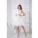 A-line V-neck Sleeveless Zipper Ruched/Cascade Chiffon Knee-length White Natural Bridesmaid Dress