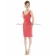 Mini firecracker Ruched Watermelon Dropped Short-length Sleeveless Zipper Satin V-neck Bridesmaid Dress