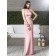 Sash Column/Sheath Satin Floor-length Zipper Straps Empire petal-pink Pink Sleeveless Bridesmaid Dress