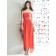 Tea-length amethyst Sleeveless Zipper Strapless Orange Ruched Column/Sheath Natural Chiffon Bridesmaid Dress