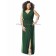 Column/Sheath Dark Empire Sleeveless Floor-length Draped/Split Green Zipper Hampton-Green V-neck Chiffon Bridesmaid Dress