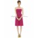 A-line Strapless tutti-frutti Floor-length Chiffon Draped Natural Zipper Fuchsia Sleeveless Bridesmaid Dress
