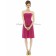 A-line Strapless tutti-frutti Floor-length Chiffon Draped Natural Zipper Fuchsia Sleeveless Bridesmaid Dress