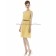 One-Shoulder Sleeveless Daffodil Maize Chiffon A-line Short-length Natural Draped/Sash Zipper Bridesmaid Dress