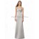 Flowers One-Shoulder Sleeveless Satin Empire Silver Column/Sheath Floor-length Zipper oyster Bridesmaid Dress