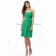 PANTONE-Emerald A-line Green Draped Sleeveless Knee-length Chiffon Dropped Zipper Strapless/Sweetheart Bridesmaid Dress