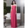 A-line Sleeveless Natural Strapless/Sweetheart Fuchsia Zipper Draped/Sequin Floor-length pantone-honeysuckle Chiffon Bridesmaid Dress