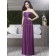 Floor-length Sleeveless african-violet Bateau/Strapless Draped/Sash Chiffon A-line Backless Natural Purple Bridesmaid Dress