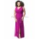 Empire Sleeveless Fuchsia Floor-length Straps/V-neck A-line Split american-beauty Zipper Chiffon Bridesmaid Dress