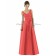 Satin Floor-length Red Straps/V-neck Natural firecracker Zipper A-line Sleeveless Ruffles/Bow Bridesmaid Dress