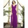 A-line Empire Sleeveless Draped/Split Purple dahlia Zipper Straps/V-neck Floor-length Chiffon Bridesmaid Dress