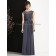 Zipper Floor-length Sleeveless stormy Natural Bateau Grey Sash/Bow A-line Chiffon Bridesmaid Dress