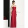 valentine Floor-length Sleeveless Chiffon Strapless/Sweetheart Natural red Ruched Column/Sheath Zipper Bridesmaid Dress