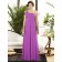 Chiffon Empire A-line Floor-length One-Shoulder Sleeveless Lilac orchid Zipper Ruched Bridesmaid Dress