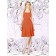 Draped/Bow Short-length Orange Scoop Sleeveless A-line Chiffon tangerine-tango Zipper Natural Bridesmaid Dress