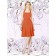 Draped/Bow Short-length Orange Scoop Sleeveless A-line Chiffon tangerine-tango Zipper Natural Bridesmaid Dress