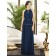 Jewel Floor-length Draped/Sash Zipper-Side A-line Chiffon Natural Sleeveless midnight Dark-Navy Bridesmaid Dress