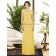 marigold Daffodil One-Shoulder A-line Dropped Draped/Sequin Chiffon Sleeveless Zipper Floor-length Bridesmaid Dress