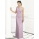 Dropped Draped One-Shoulder Chiffon Zipper suede-rose Sleeveless Floor-length Column/Sheath Lavender Bridesmaid Dress