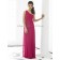 A-line Floor-length tutti-frutti One-Shoulder Sleeveless Chiffon Ruched Fuchsia Zipper Dropped Bridesmaid Dress