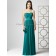 A-line Empire jade Strapless/Bateau Draped/Sash Sleeveless Zipper Hunter Floor-length Chiffon Bridesmaid Dress